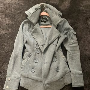 Women’s small grey button up coat